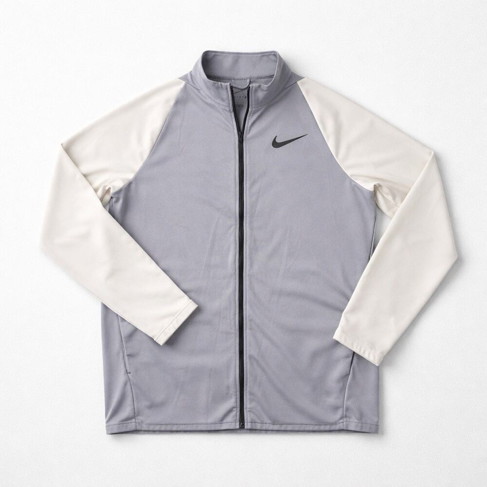 Nike Dri-Fit Full‎ Zip Track Jacket Mens Gray Athletic Training Running Medium